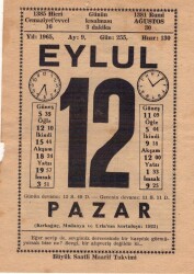 12 Eylül 1965 Takvim Yaprağı EFM(N)3613 - 1