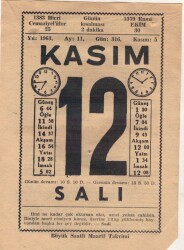 12 Kasım 1963 Takvim Yaprağı EFM(N)3674 - 2