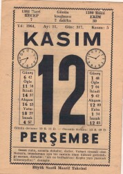 12 Kasım 1964 Takvim Yaprağı EFM(N)3676 - 3