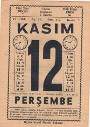 12 Kasım 1964 Takvim Yaprağı EFM(N)3676 - 1