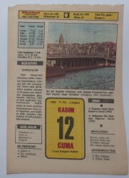 12 Kasım 1982 Takvim Yaprağı - Doğum Günü Hediyesi EFM(N)7348 - Gökçekoleksiyon