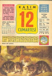 12 Kasım 1983 Takvim Yaprağı - Doğum Günü Hediyesi EFMN14710 - Gökçekoleksiyon