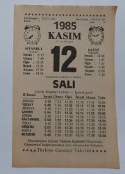 12 Kasım 1985 Takvim Yaprağı - Doğum Günü Hediyesi EFM(N)6688 - Gökçekoleksiyon