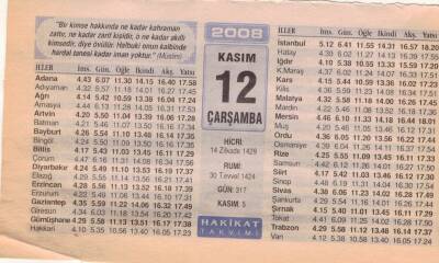 12 Kasım 2008 Takvim Yaprağı EFM(N)3896 - 3