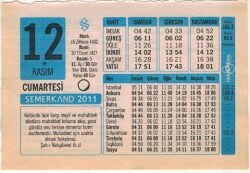 12 Kasım 2011 Takvim Yaprağı EFM(N)1361 - 4