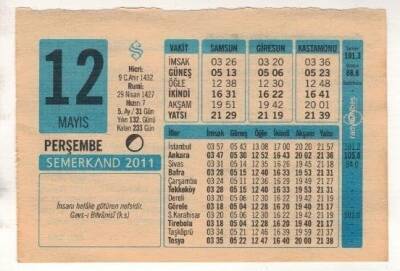 12 Mayıs 2011 Takvim Yaprağı EFM(N)1177 - 1