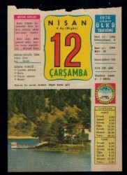 12 Nisan 1978 Vasıf Ülkü Takvimi Yaprağı EFM615 - Gökçekoleksiyon