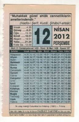 12 Nisan 2012 Takvim Yaprağı EFM(N)1913 - 3