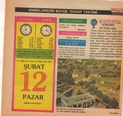 12 Şubat 1984 Takvim Yaprağı EFM(N)5166 - Gökçekoleksiyon
