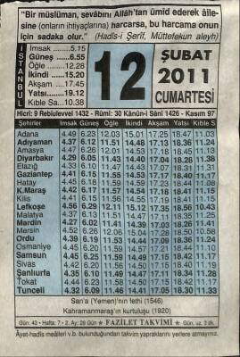 12 Şubat 2011 Takvim Yaprağı - Doğum Günü Hediyesi EFM(N)7565 - 1