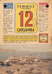 12 Temmuz 1972 Takvim Yaprağı - Doğum Günü Hediyesi EFM(N)12430 - Gökçekoleksiyon