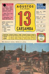 13 Ağustos 1975 Takvim Yaprağı - Doğum Günü Hediyesi EFM(N)9308 - Gökçekoleksiyon