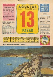 13 Ağustos 1989 Takvim Yaprağı - Doğum Günü Hediyesi EFMN13491 - Gökçekoleksiyon