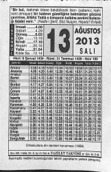 13 Ağustos 2013 Takvim Yaprağı - Doğum Günü Hediyesi EFMN13556 - Gökçekoleksiyon