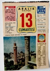 13 Aralık 1980 Takvim Yaprağı - Doğum Günü Hediyesi EFM(N)6619 - Gökçekoleksiyon