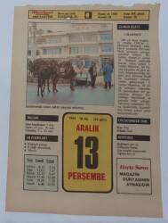 13 Aralık 1984 Takvim Yaprağı - Doğum Günü Hediyesi EFM(N)7047 - Gökçekoleksiyon