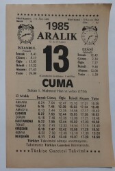 13 Aralık 1985 Takvim Yaprağı - Doğum Günü Hediyesi EFM(N)6858 - Gökçekoleksiyon