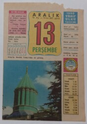 13 Aralık 1990 Takvim Yaprağı - Doğum Günü Hediyesi EFM(N)6791 - Gökçekoleksiyon