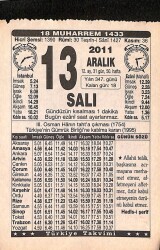 13 Aralık 2011 Takvim Yaprağı - Doğum Günü Hediyesi EFMN15246 - Gökçekoleksiyon