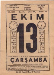13 Ekim 1965 Takvim Yaprağı EFM(N)3541 - 1