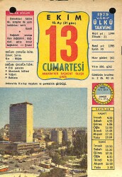 13 Ekim 1979 Takvim Yaprağı - Doğum Günü Hediyesi EFM(N)11776 - Gökçekoleksiyon