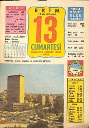 13 Ekim 1984 Takvim Yaprağı - Doğum Günü Hediyesi EFMN14825 - Gökçekoleksiyon