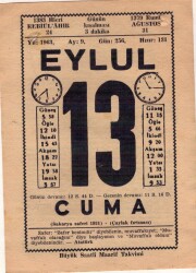 13 Eylül 1963 Takvim Yaprağı EFM(N)3618 - 2