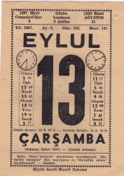 13 Eylül 1967 Takvim Yaprağı EFM(N)3617 - 1