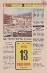 13 Eylül 1979 Takvim Yaprağı -Doğum Günü Hediyesi EFM(N)6354 - Gökçekoleksiyon