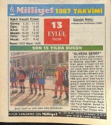 13 Eylül 1987 Takvim Yaprağı - Doğum Günü Hediyesi EFMN14130 - Gökçekoleksiyon