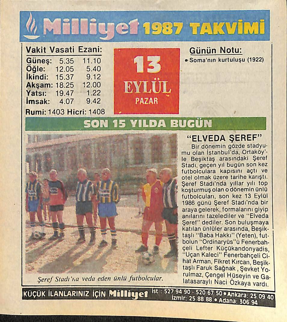 13 Eylül 1987 Takvim Yaprağı - Doğum Günü Hediyesi EFMN14130 - 1