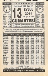 13 Eylül 2014 Takvim Yaprağı - Doğum Günü Hediyesi EFMN14303 - Gökçekoleksiyon