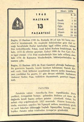 13 Haziran 1960 Takvim Yaprağı - Doğum Günü Hediyesi EFM(N)11363 - 1