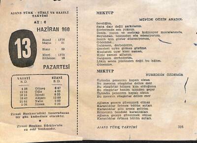 13 Haziran 1960 Takvim Yaprağı - Doğum Günü Hediyesi EFM(N)11425 - 1