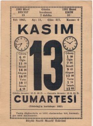 13 Kasım 1965 Takvim Yaprağı EFM(N)3678 - 3