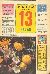 13 Kasım 1983 Takvim Yaprağı - Doğum Günü Hediyesi EFMN14709 - Gökçekoleksiyon