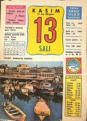 13 Kasım 1984 Takvim Yaprağı - Doğum Günü Hediyesi EFMN14797 - Gökçekoleksiyon