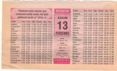 13 Kasım 2008 Takvim Yaprağı EFM(N)3897 - 3