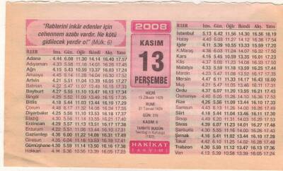 13 Kasım 2008 Takvim Yaprağı EFM(N)3897 - 1