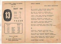 13 Mart 1960 Ajans Türk Takvim Yaprağı (Şiirli Saatli) EFM(N)1540 - 3