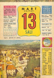13 Mart 1984 Takvim Yaprağı - Doğum Günü Hediyesi EFMN15208 - Gökçekoleksiyon