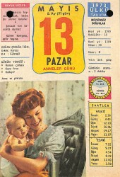 13 Mayıs 1973 Takvim Yaprağı - Doğum Günü Hediyesi EFM(N)9338 - Gökçekoleksiyon