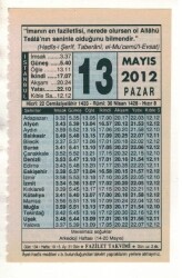 13 Mayıs 2012 Takvim Yaprağı EFM(N)1944 - 2