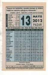13 Mayıs 2012 Takvim Yaprağı EFM(N)1944 - 1