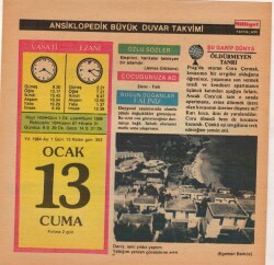 13 Ocak 1984 Takvim Yaprağı EFM(N)4628 - Gökçekoleksiyon