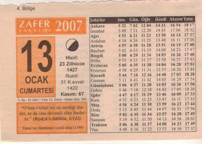13 Ocak 2007 Takvim Yaprağı EFM(N)5100 - 1