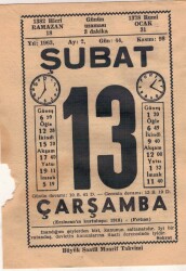 13 Şubat 1963 Takvim Yaprağı EFM(N)5698 - 2