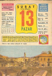 13 Şubat 1983 Takvim Yaprağı - Doğum Günü Hediyesi EFMN13638 - Gökçekoleksiyon