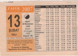 13 Şubat 2007 Takvim Yaprağı EFM(N)5646 - 3