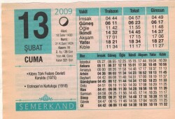13 Şubat 2009 Takvim Yaprağı EFM(N)5618 - 2